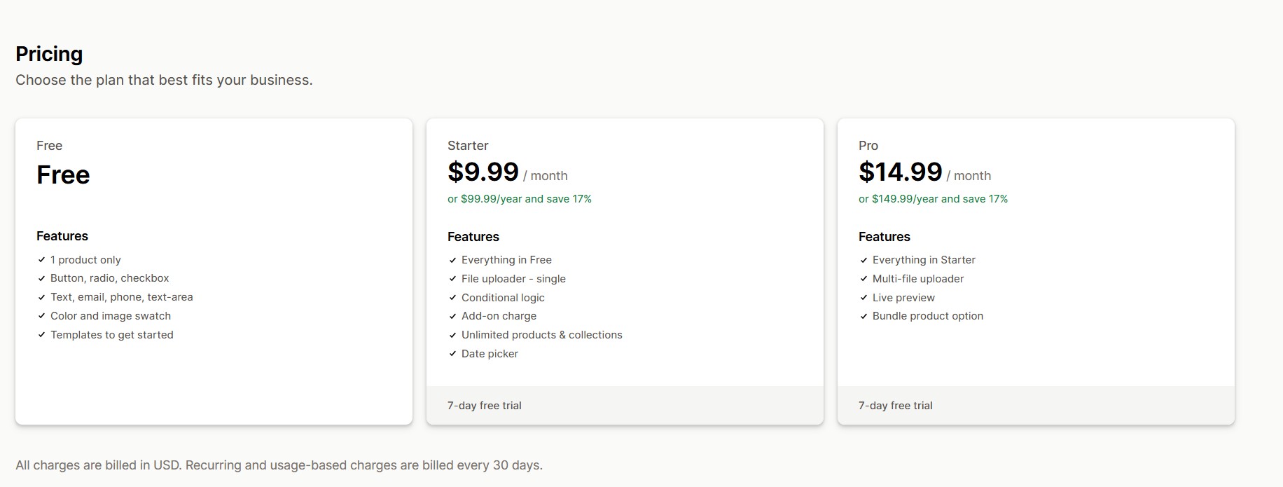 Pricing